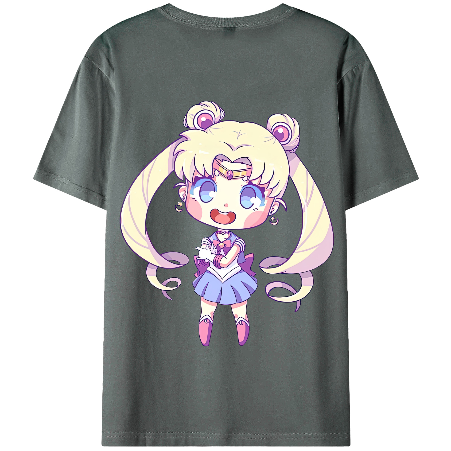 （画像用） 美少女戦士セーラームーン 月野 うさぎ つきの うさぎ Sailor Moon Tsukino Usagi 綿100％半袖Tシャツ（背面プリント）
